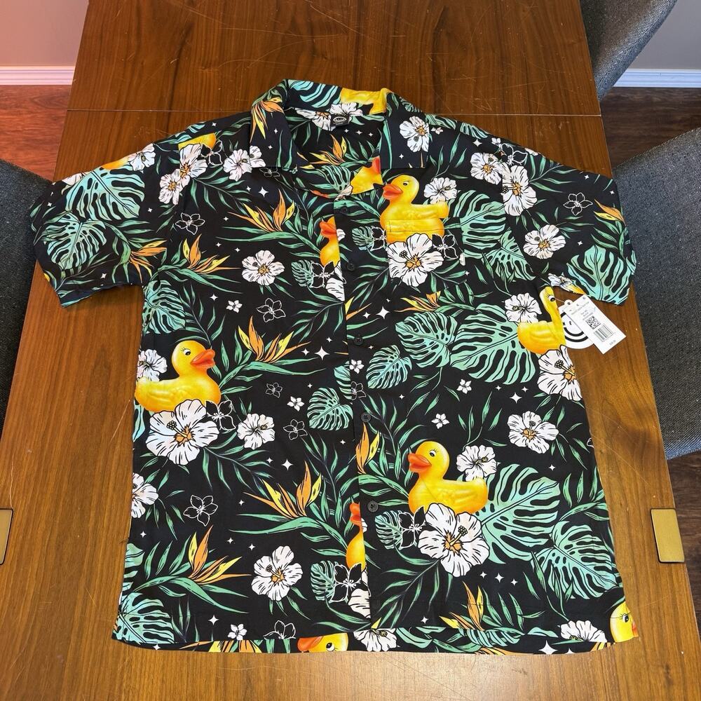 Neff Rubber Duck Hawaiian Shirt Vacation Gift Aloha Beach Men’s Medium NWT
